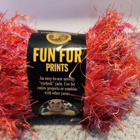 Lion Brand Fun Fur 3 Skein Lot - Color #414 Mango - 100% Polyester - Picture 2 of 4